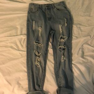 Stylish ripped boyfriend jeans